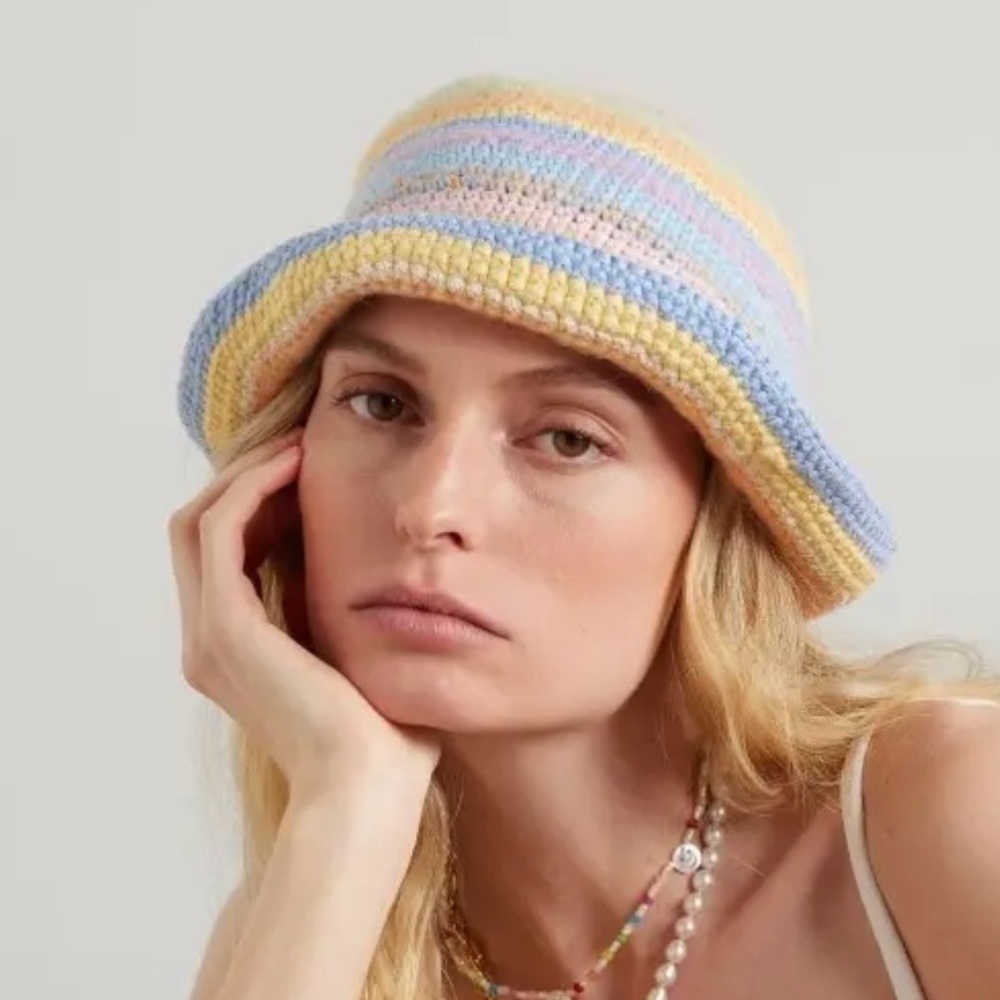 Acne Studios striped knit bucket hat